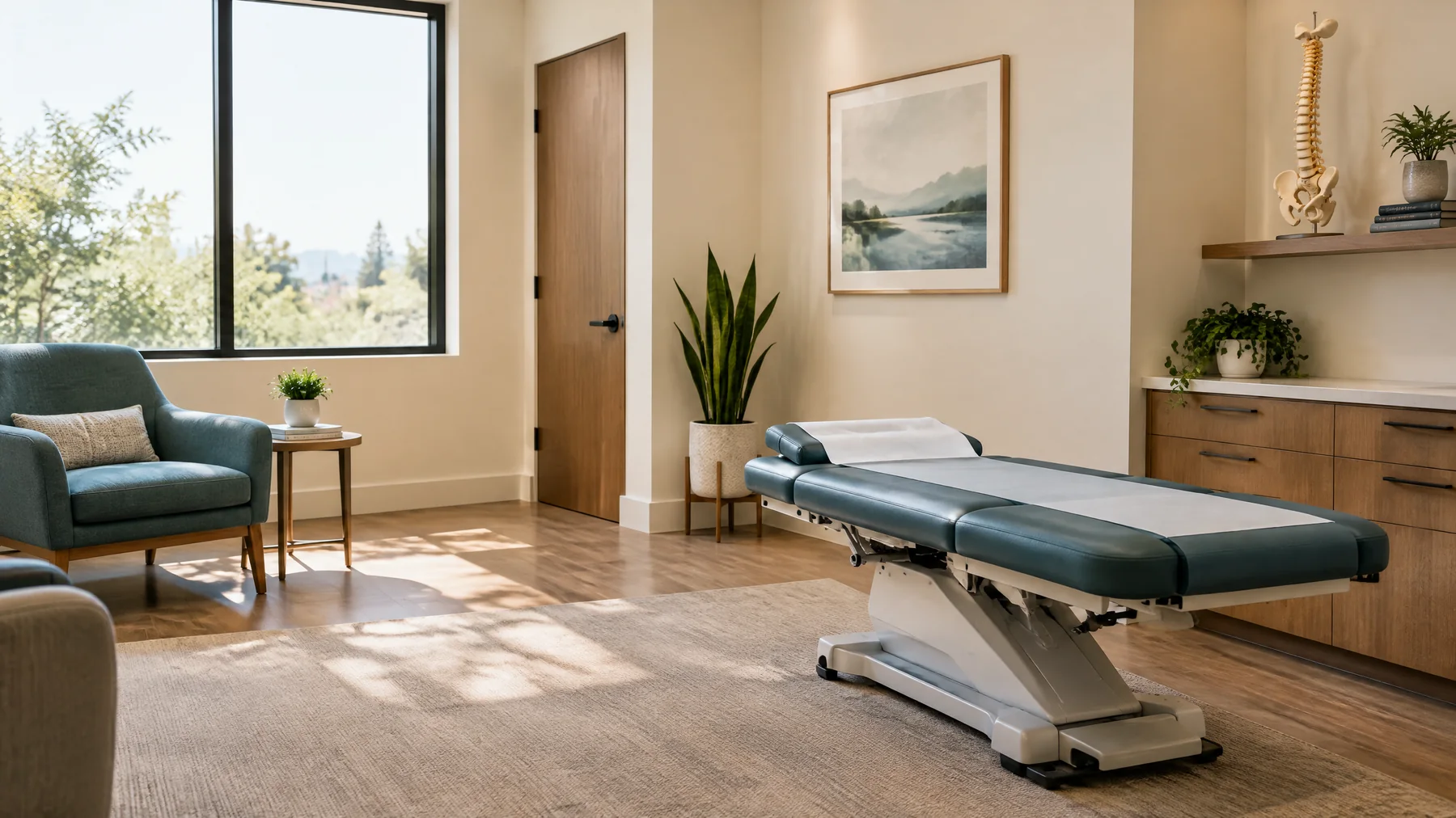 Calm private medical consultation room